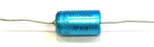 C 47/100V Axial modrý kondenzátor